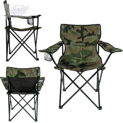 KRZESŁO TURYSTYCZNE SKŁADANE 50X50X80CM CAMUFLAGE ENERO CAMP