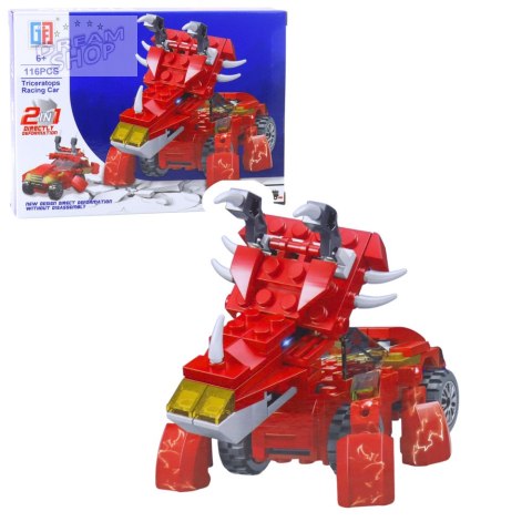 Klocki Konstrukcyjne Dinozaur Auto 2w1 105-132 el. Mix