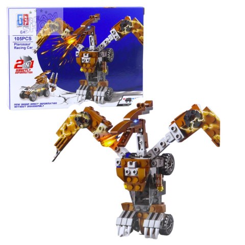 Klocki Konstrukcyjne Dinozaur Auto 2w1 105-132 el. Mix