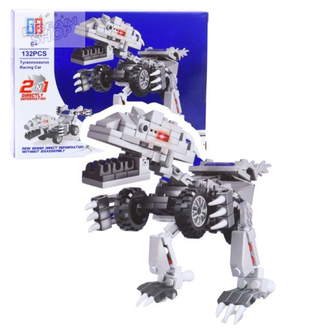 Klocki Konstrukcyjne Dinozaur Auto 2w1 105-132 el. Mix