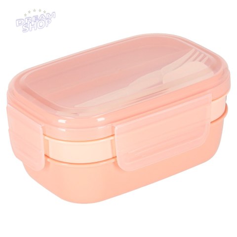 Lunch box śniadaniówka pudełko śniadaniowe z przegródkami dzielone 1900ml morelowe