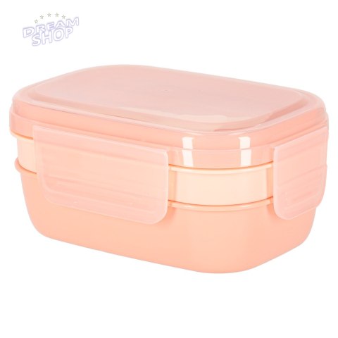 Lunch box śniadaniówka pudełko śniadaniowe z przegródkami dzielone 1900ml morelowe