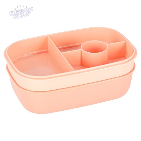 Lunch box śniadaniówka pudełko śniadaniowe z przegródkami dzielone 1900ml morelowe