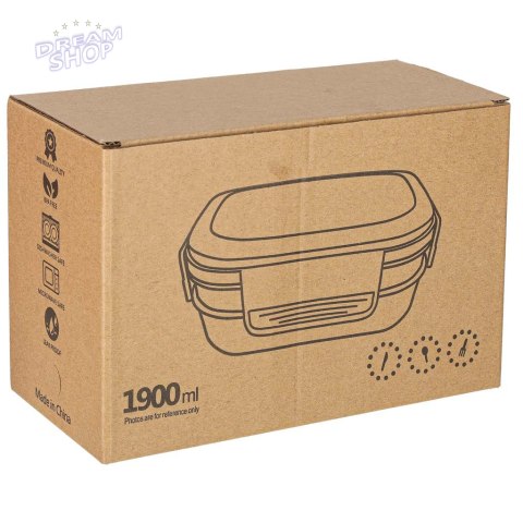 Lunch box śniadaniówka pudełko śniadaniowe z przegródkami dzielone 1900ml morelowe