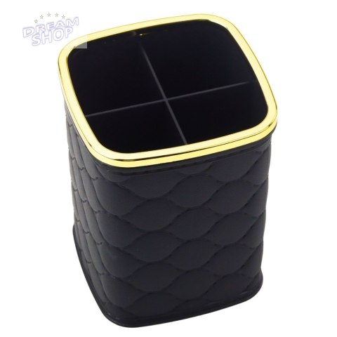 Organizer Pojemnik Na Pędzle Cztery Przegrody Czarny 12 x 9,5cm