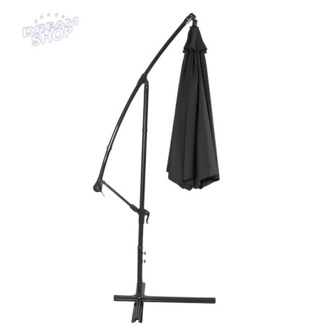 Parasol Ogrodowy Boczny Z Regulacją Pochyłu Pokrowiec 350 x 250cm Antracyt