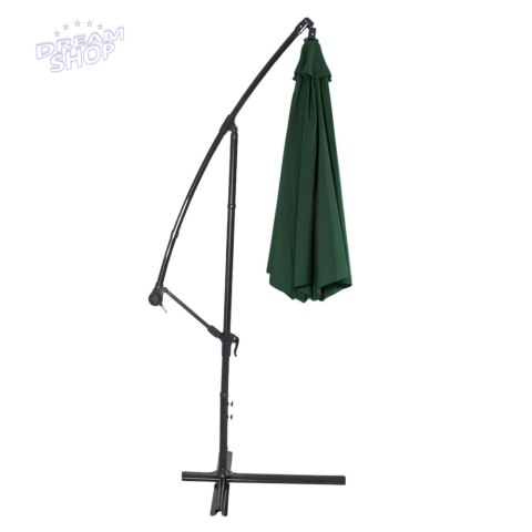 Parasol Ogrodowy Boczny Z Regulacją Pochyłu Pokrowiec 350 x 250cm Zielony