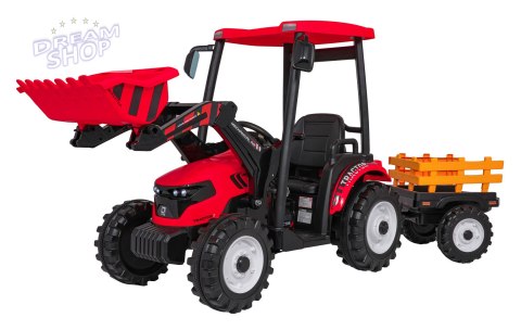 Pojazd MEGA Traktor D68 Z Przyczepką Czerwony