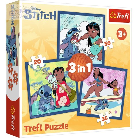Puzzla 3w1 - Czas ze Stitchem Lilo and Stitch Trefl 34896