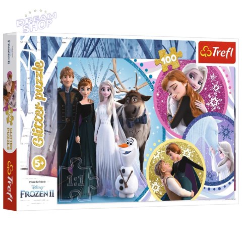 Puzzle - 100 Glitter - W blasku miłości - Disney Frozen 2 Trefl 14817