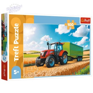 Puzzle 100 - Maszyny rolnicze - traktor z przyczepą Trefl 16494