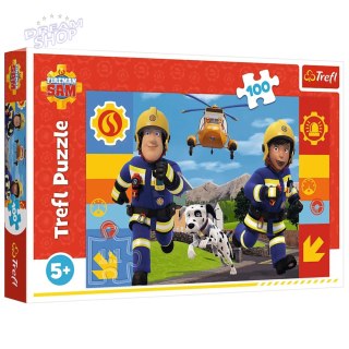 Puzzle 100 - Zawsze pomocny Strażak Sam Trefl 16518