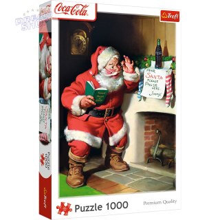 Puzzle - 1000 XMAS - Coca-Cola: Mikołaj przy kominku Trefl 10922