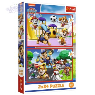 Puzzle - 2x24 - Psi dzień zabaw- Psi Patrol Trefl 34434