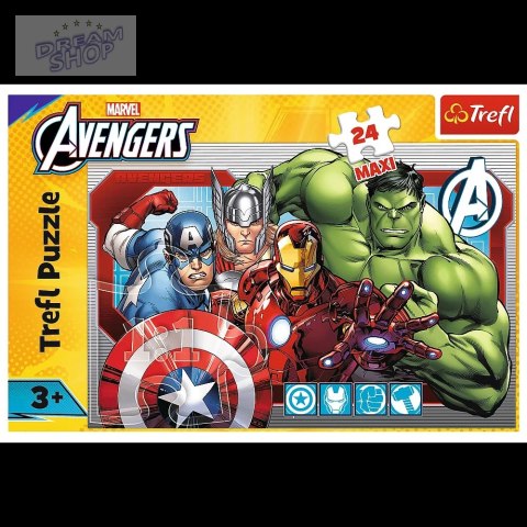 Puzzle 24 Maxi - Zawsze sprawiedliwi - Disney Marvel The Avengers Trefl 14378