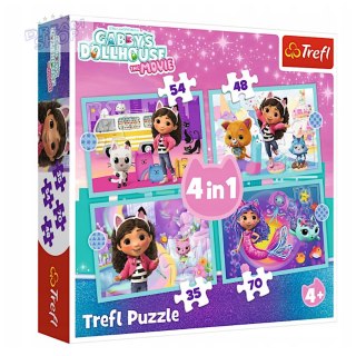 Puzzle - 4w1 -Przygoda Gabby - Gabby"s Dollhouse Trefl 34670