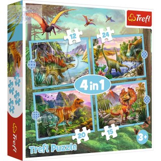 Puzzle - 4w1 - Wyjątkowe dinozaury - Trefl 34609