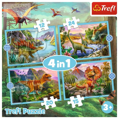 Puzzle - 4w1 - Wyjątkowe dinozaury - Trefl 34609