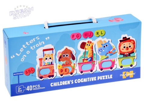 Puzzle edukacyjne Pociąg ze zwierzątkami do nauki alfabetu 40-ele ZA5751