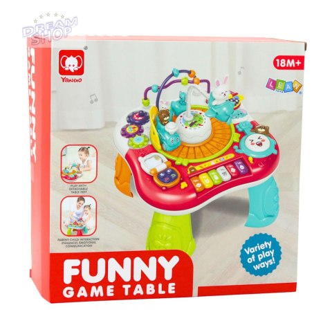 Stolik Edukacyjny Interaktywny Panel Muzyczny Pianinko 2w1 Czerwony
