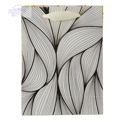 Torba Prezentowa Falisty Złoty Wzór Mix Kolor 23 x 18 x 10 cm