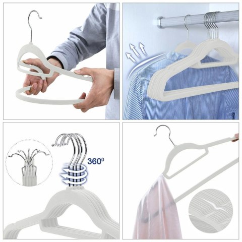 Wieszak welurowy Maxi komplet 5 szt - szary