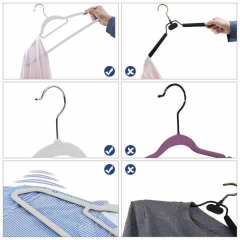 Wieszak welurowy Maxi komplet 5 szt - szary