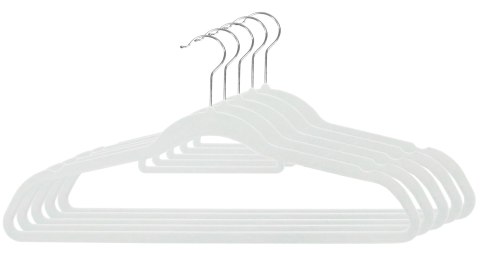 Wieszak welurowy Maxi komplet 5 szt - szary