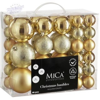 BOMBKA DEKORACYJNA PLASTIKOWA BEZPIECZNA 46SZT ZŁOTA MICA