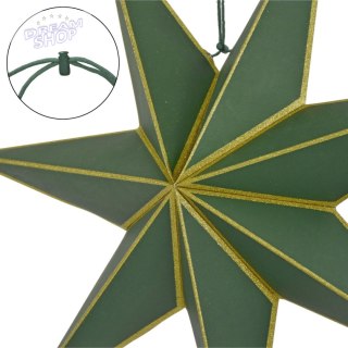 GWIAZDA DEKORACYJNA WISZĄCA PAPIEROWA FSC 14x45CM ZIELONA 7 RAMION MICA