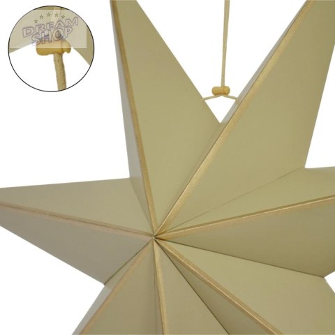 GWIAZDA DEKORACYJNA WISZĄCA PAPIEROWA FSC 18x60CM BEŻOWA 7 RAMION MICA