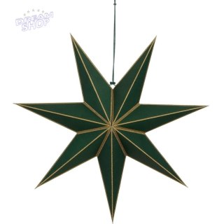 GWIAZDA DEKORACYJNA WISZĄCA PAPIEROWA FSC 18x60CM ZIELONA 7 RAMION MICA