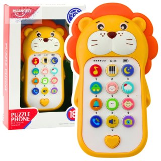 Interaktywny Telefon Edukacyjny Dla Malucha Dźwięki Melodie Lew Żółty
