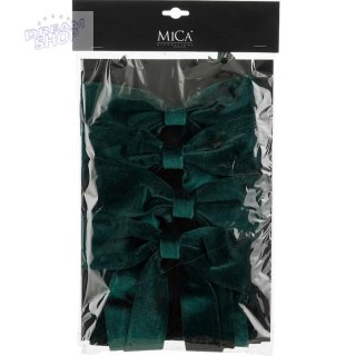 KOKARDA DEKORACYJNA ZIELONA 2x19x48 CM 4 SZT MICA