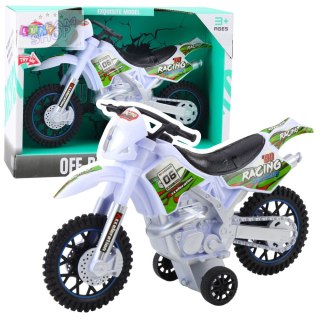 Motor Crossowy Off-Road Napęd Światła Dźwięki Biały
