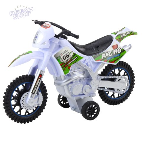 Motor Crossowy Off-Road Napęd Światła Dźwięki Biały