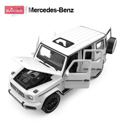 Autko Metalowe 1/32 Mercedes-Benz AMG G63 z Dźwiękiem Białe RASTAR