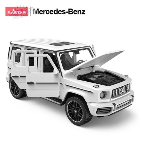 Autko Metalowe 1/32 Mercedes-Benz AMG G63 z Dźwiękiem Białe RASTAR