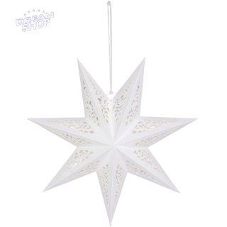 DEKORACJA PAPIEROWA GWIAZDA 45CM 7 RAMION BIAŁA