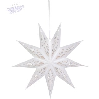 DEKORACJA PAPIEROWA GWIAZDA 45CM 9 RAMION BIAŁA