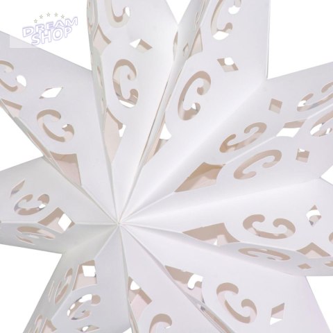 DEKORACJA PAPIEROWA GWIAZDA 45CM 9 RAMION BIAŁA