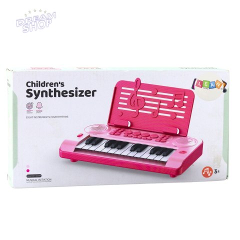 Elektroniczne Pianinko Edukacyjne 24K Podstawka Na Nuty Różowe
