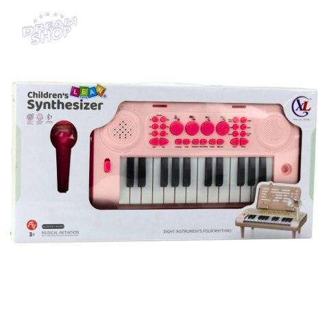 Elektroniczne Pianinko Edukacyjne Z Podstawką Na Nuty Mikrofon 24K Różowe