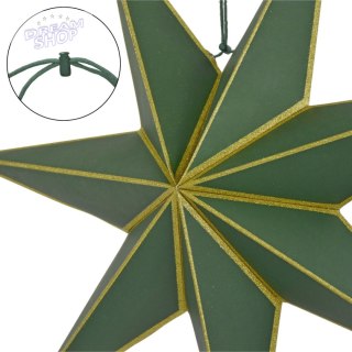 GWIAZDA DEKORACYJNA WISZĄCA PAPIEROWA FSC 18x60CM ZIELONA 7 RAMION MICA