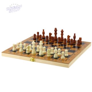 Klasyczna Gra Logiczna 3w1 Szachy Warcaby Backgammon Drewniane