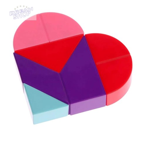 Klocki Magnetyczne Tangram Układanka Serce Naklejki 8 el.