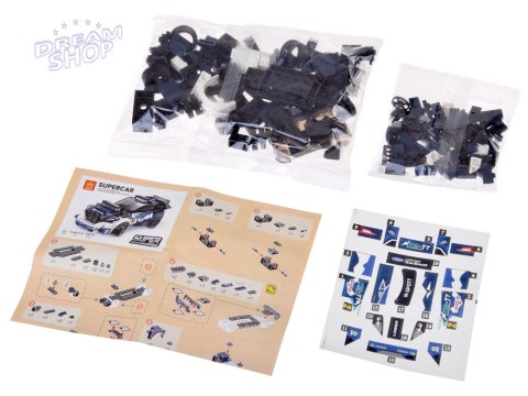 Klocki techniczne Sportowe auto GRANATOWE 164-elementy + naklejki ZA5745