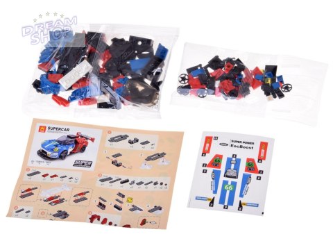 Klocki techniczne Sportowe auto NIEBIESKO-CZERWONE 138-elementów ZA5744