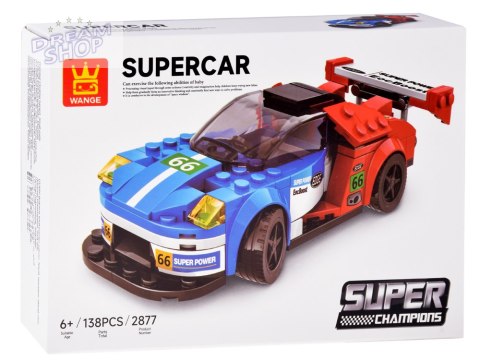 Klocki techniczne Sportowe auto NIEBIESKO-CZERWONE 138-elementów ZA5744