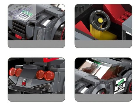 Klocki techniczne Sportowe auto SZARE 166-elementów + naklejki ZA5743